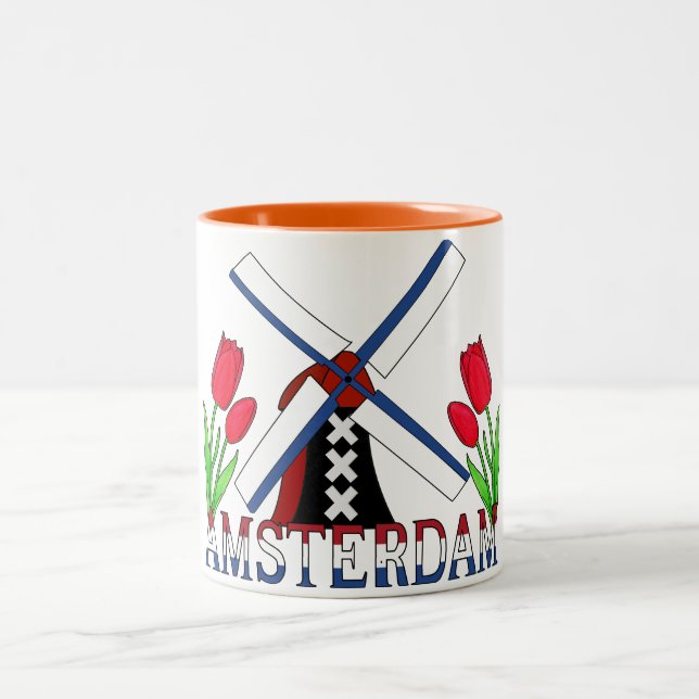 Caneca De Café Em Dois Tons Amesterdã Países Baixos (Centro)