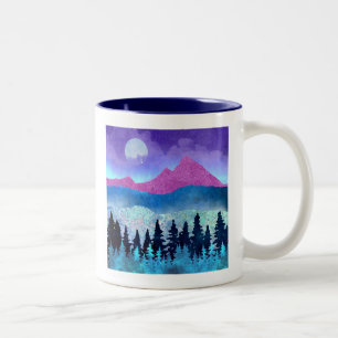 Caneca De Café Em Dois Tons Ametyst Mist Mounains