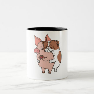 Caneca De Café Em Dois Tons Amigo Não Comida Inglês Bulldog