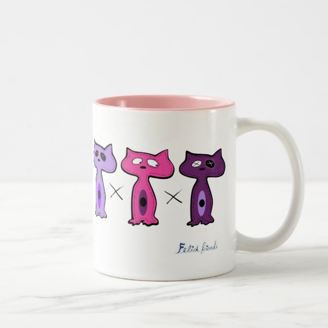 Caneca De Café Em Dois Tons Amigos de Felid (Direita)