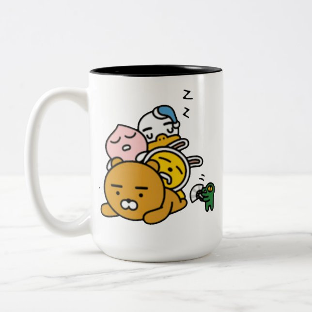 Caneca De Café Em Dois Tons Amigos do Kakaotalk (Zzzz) (Esquerda)