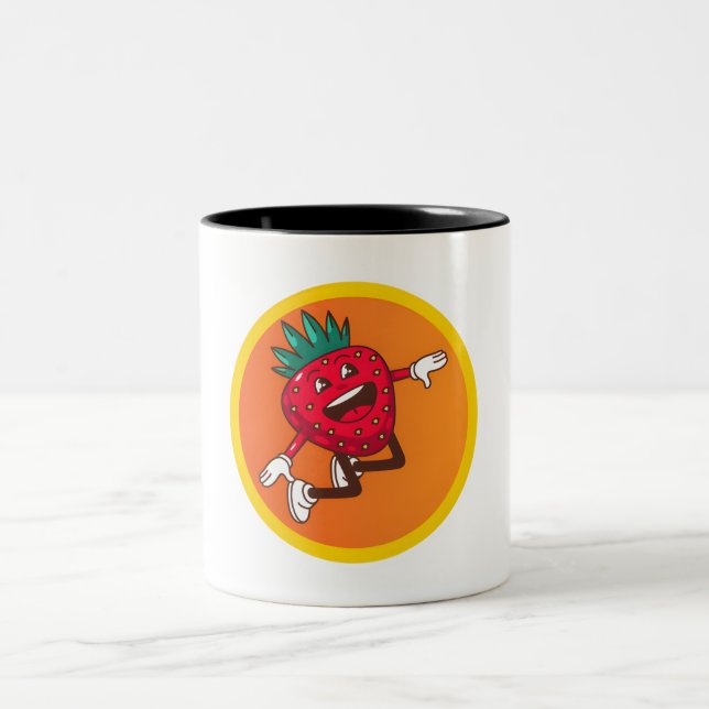 Caneca De Café Em Dois Tons Amigos Frutas (Centro)