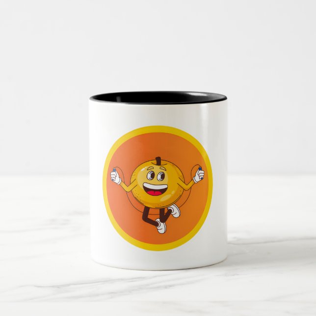 Caneca De Café Em Dois Tons Amigos Frutas (Centro)