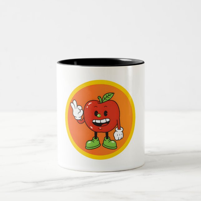 Caneca De Café Em Dois Tons Amigos Frutas (Centro)