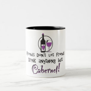 Caneca De Café Em Dois Tons Amigos não deixam amizades/vinho de cabernet