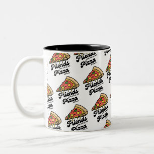 Caneca De Café Em Dois Tons Amigos Vêm e Vão, Mas Pizza É Para Sempre Engraçad