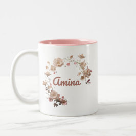 Caneca De Café Em Dois Tons Amina Floral Mug