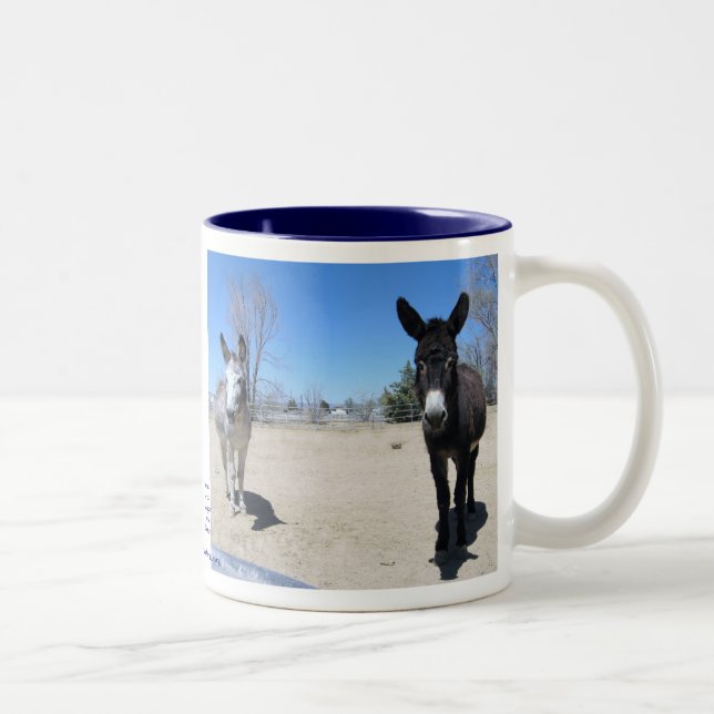Caneca De Café Em Dois Tons Amizade bonito dos Burros (Direita)