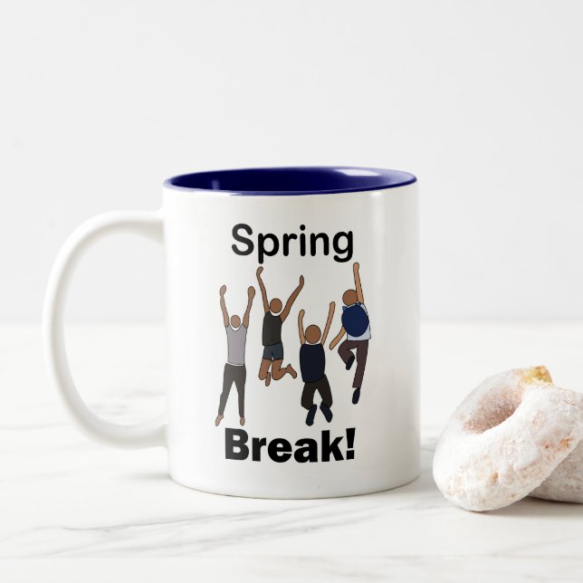 Caneca De Café Em Dois Tons Amizade de Férias de Primavera (Com Donut)