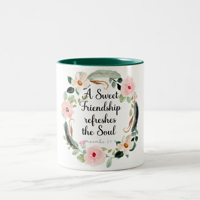 Caneca De Café Em Dois Tons Amizade doce refresca a alma (Centro)