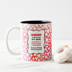 Caneca De Café Em Dois Tons Amizade é como fazer xixi nas calças, Namorados 