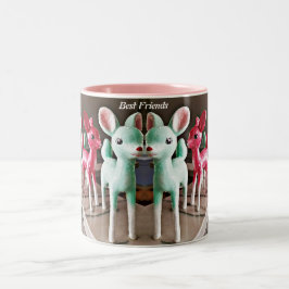 Caneca De Café Em Dois Tons Amizade entre Prancer e Vixen