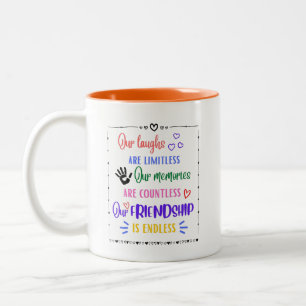 Caneca De Café Em Dois Tons Amizade sem fim, Forever BFF, Presente para amigo