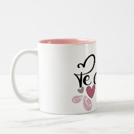 Caneca De Café Em Dois Tons Amo as vibrações do Dia de Amo Valentine