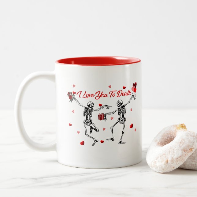 Caneca De Café Em Dois Tons Amo-te à morte (Com Donut)
