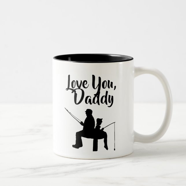 Caneca De Café Em Dois Tons Amo-Te A Pescar Pai (Direita)