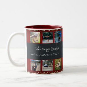 Caneca De Café Em Dois Tons Amo-Te, Avó Personalizada 6 Fotografia Grade Dois-