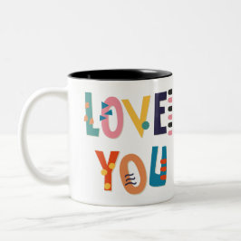 Caneca De Café Em Dois Tons Amo-Te Cores