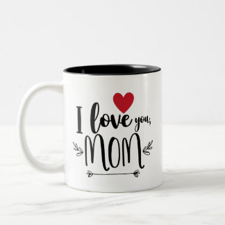 Caneca De Café Em Dois Tons Amo-Te Mãe