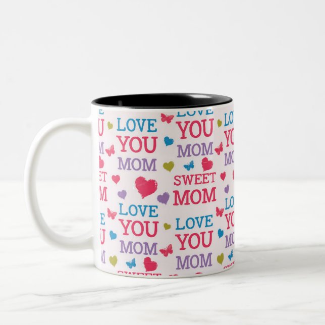 Caneca De Café Em Dois Tons Amo-te mãe (Esquerda)