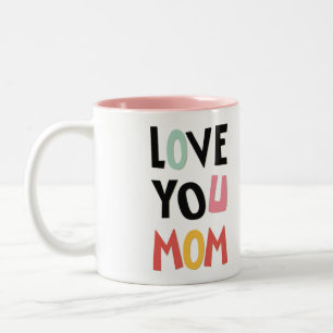 Caneca De Café Em Dois Tons Amo-Te Mãe, Café De Dois Tons.