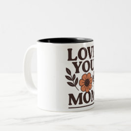 Caneca De Café Em Dois Tons Amo-Te, Mãe, Presente