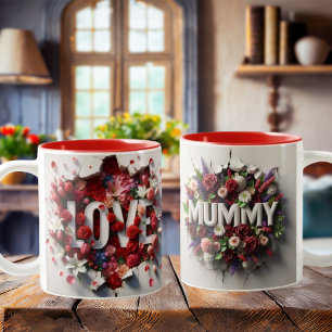 Caneca De Café Em Dois Tons Amo-te, Mummy Mug, Dia de as mães