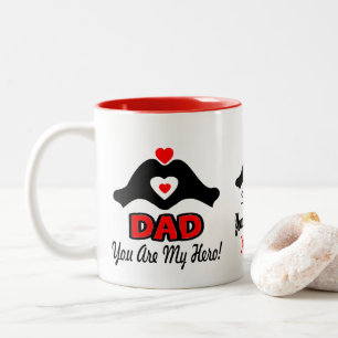 Caneca De Café Em Dois Tons ☐ ☕ Amo-te Pai, és o meu Herói Fab - Mug de dois t