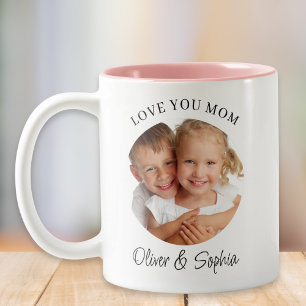 Caneca De Café Em Dois Tons Amo Você Mamãe Foto Moderna Dia das Mães