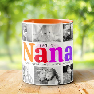 Caneca De Café Em Dois Tons Amo Você Nana Multicolor Colagem De Fotos 10