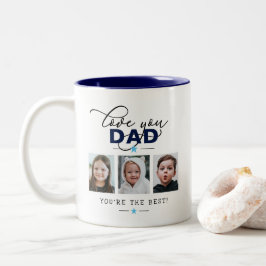 Caneca De Café Em Dois Tons Amo Você Papai/Pai/Outros 6-Foto Texto Personaliza
