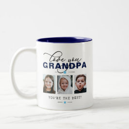 Caneca De Café Em Dois Tons Amo Você Vô/Vôzinho/Otro 3 Foto Texto Personalizad
