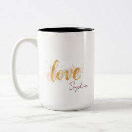 Caneca De Café Em Dois Tons Amor