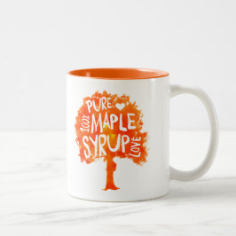Caneca De Café Em Dois Tons Amor anca da árvore do xarope de bordo