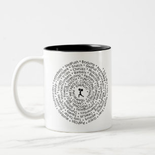 Caneca De Café Em Dois Tons AMOR ao EXERCÍCIO - design Crossfit-Inspirado