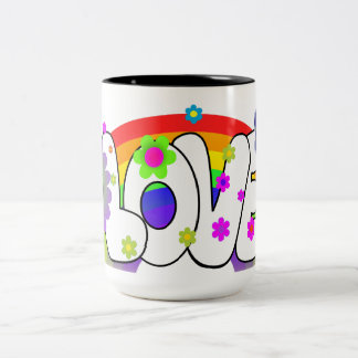 Caneca De Café Em Dois Tons Amor Arco-íris
