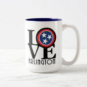Caneca De Café Em Dois Tons AMOR Arlington TN 15oz