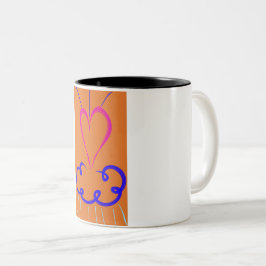 Caneca De Café Em Dois Tons Amor Azul Fundo branco Cãibra de dois tons