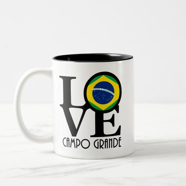 Caneca De Café Em Dois Tons AMOR Campo Grande 11oz (Esquerda)