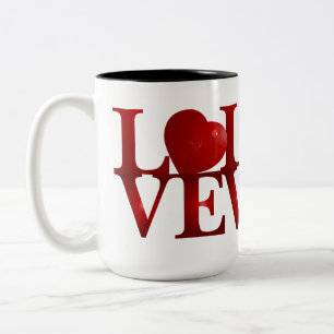 Caneca De Café Em Dois Tons Amor Coração