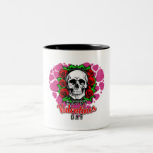 Amor crânio - Mug de dois tons, 11 oz