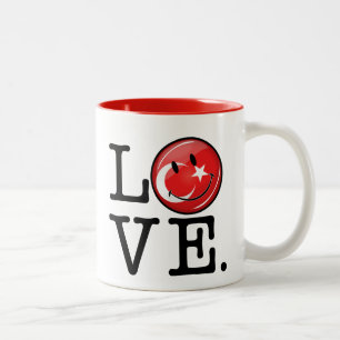 Caneca De Café Em Dois Tons Amor da bandeira de sorriso de Turquia