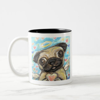 Caneca De Café Em Dois Tons Amor de Anjo Pug