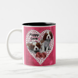 Caneca De Café Em Dois Tons Amor de Cachorrinho Cavalier King Charles Spaniel