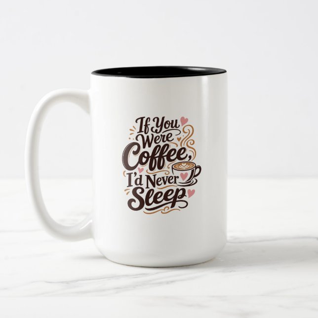 Caneca De Café Em Dois Tons Amor de café sedutor casamento (Esquerda)