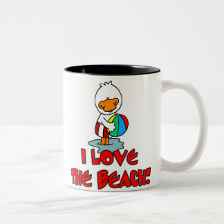 Caneca De Café Em Dois Tons Amor de Duckie a praia