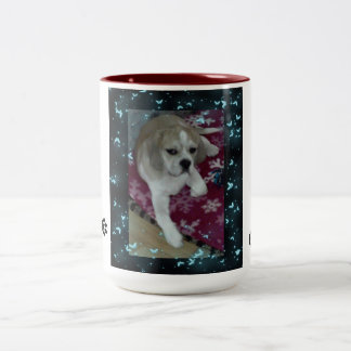 Caneca De Café Em Dois Tons amor de filhote de cachorro
