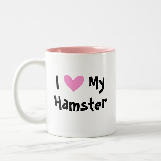 Caneca De Café Em Dois Tons Amor de Hamster Anão (Esquerda)