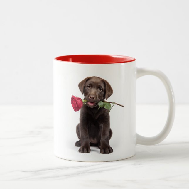 Caneca De Café Em Dois Tons Amor de Labrador (Direita)