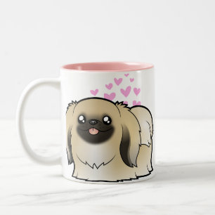Caneca De Café Em Dois Tons Amor de Pekingese (mostra cortada)